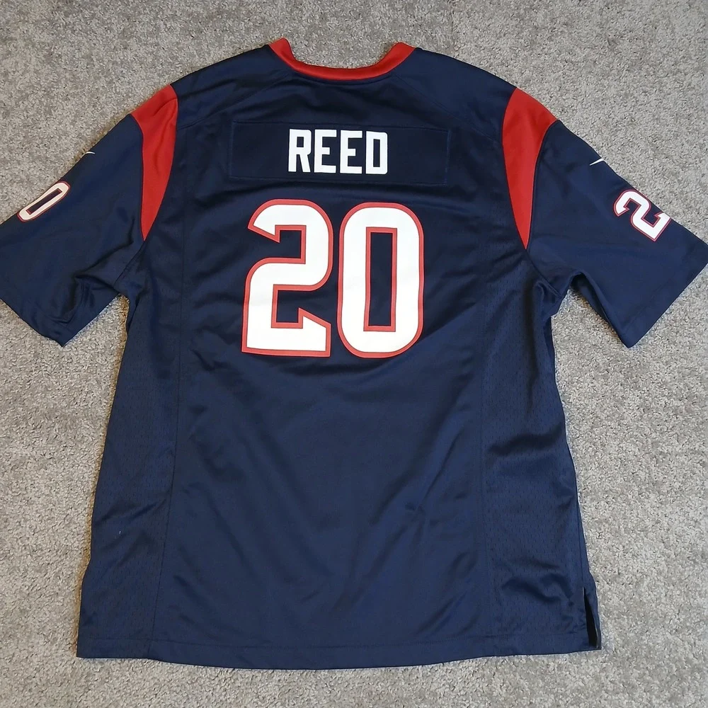 Nike NFL Houston Texans Ed Reed 20 Jersey Mens XL Navy Blue Football Jersey